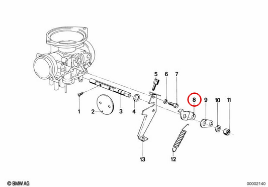 Lever gauche OEM 13111335308 pour BMW Motorrad R100, R100CS, R100GS {Modèles: 0375, 0385, 0393, 0425, 0435, 0323, 0426, 0436, 0473, 0483}. BMW d'origine.