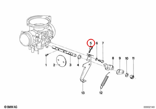 Vite di regolazione OEM 13111335311 per BMW R50. BMW originale.