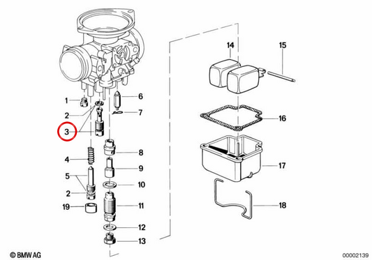 Ground Chiclé OEM 13111337063 für BMW R45, R65, R75, R80, R90, R100. Originaler BMW Motorrad.