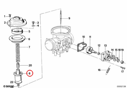 OEM Piston 13111338248 für BMW R45, R65. Originaler BMW Motorrad.