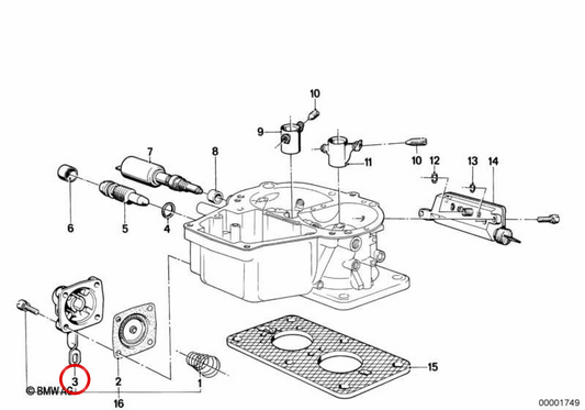 Copertura della pompa del carburante OEM 13111709146 per BMW E21, E12. BMW originale.