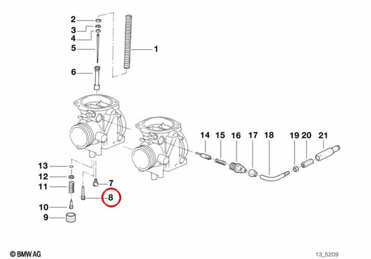 Calibre de ralentí OEM 13112343407 para motos BMW F 650, F 650 ST. Original BMW Motorrad.