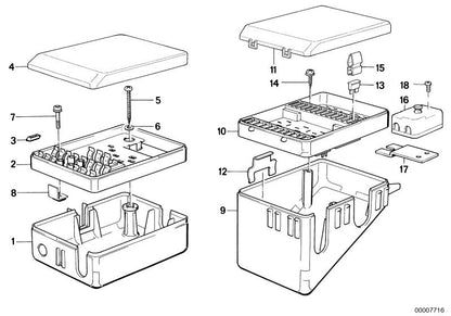 OEM 61131362264 Leistungsschalterkasten für BMW 5er E12, 6er E24, 7er E23. Original BMW.