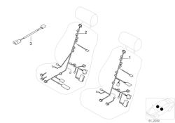 Juego de cables eléctricos lado conductor OEM 61126908605 para BMW Serie 5 E39, Serie 7 E38. Original BMW.