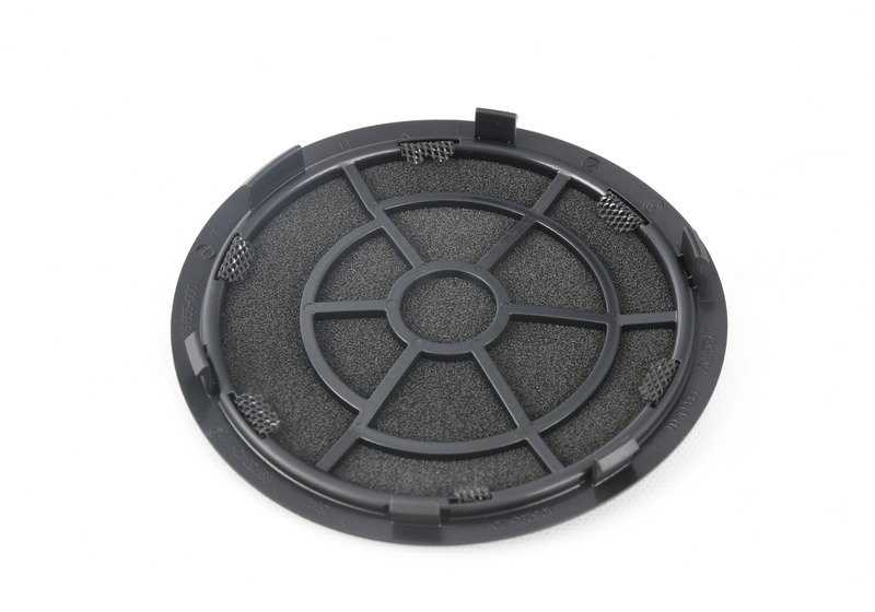 Rejilla altavoz medio izquierda OEM 51416975349 para BMW E81, E82, E87, E88. Pieza original BMW, color negro, encaja en puerta delantera. Ideal para reemplazo o restauración.