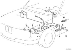 Cabo regulador de velocidade Bowden OEM 65711391843 para BMW Série 5 E34 520i, 525i (03/1989-03/1996). BMW genuíno.