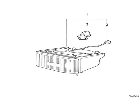 Cableado para faro delantero OEM 63128354539 para BMW E31. Repuesto original BMW.