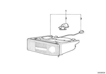 Faro delantero izquierdo OEM 63128354525 para BMW E31 (840Ci, 840i, 850Ci). Modelos compatibles: EF72, EF82, EF52, EF62, EG12, EG22. Original BMW.