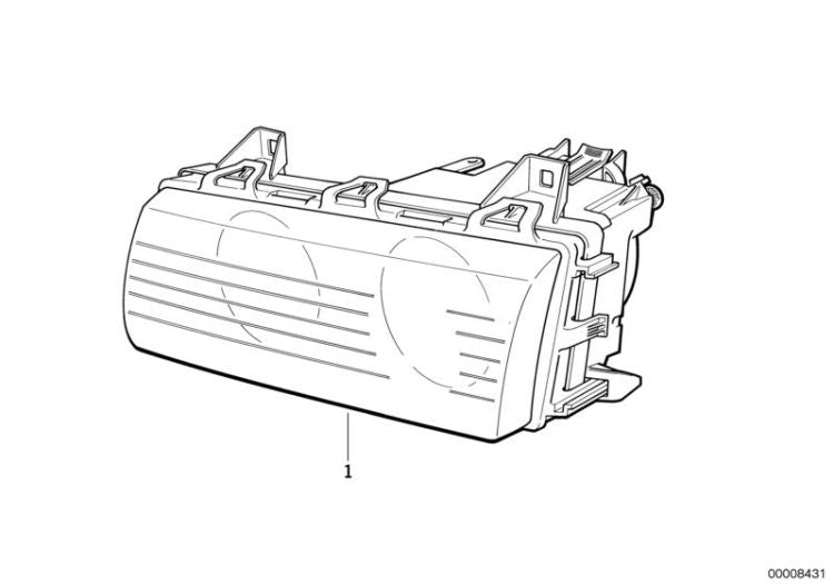 Faro delantero derecho OEM 63128363080 para BMW Serie 3 E36 (316i, 318i, 318is... y más). Original BMW.