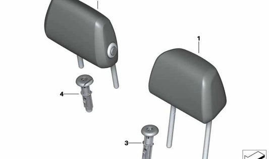 Reposacabezas central en Alcántara OEM 52208070981 para BMW G30 y G31. Compatible con múltiples versiones del Serie 5 (518d, 520d...) con producción entre 2018 y 2023. Color antracita. Original BMW.