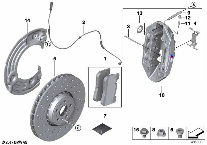 Stud for BMW G87, G80, G81, G82, G83, F90, F91, F92, F93, F90N (OEM 34118089527). Genuine BMW