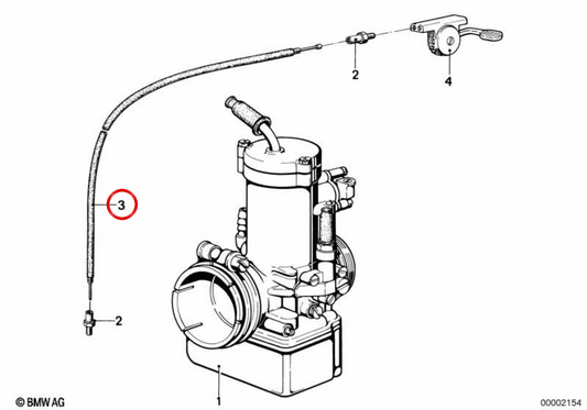 Cabo de arranque (Starterzug) OEM 13231260644 para BMW R50. BMW genuíno.