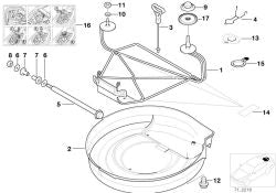 Etiqueta adhesiva de desbloqueo de rueda de emergencia OEM 51718199240 para BMW Z3 E36. Original BMW.