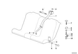 Rear Seat Belt OEM 72118173630 for BMW 8 Series E31 (1993-1999). Genuine BMW.