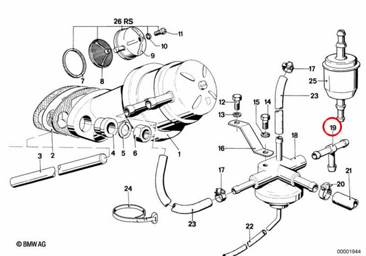 OM 13311265430 Strangulationsdüse für BMW E21, E12. Original BMW.