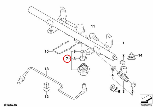 OEM Fuel Pressure Regulator 13317574131 for MINI R52 Cabrio and R53 Cooper S/JCW. Original MINI