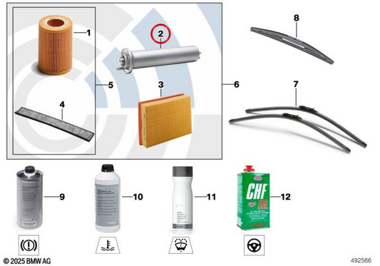 Filtro carburante OEM 13327794549 per BMW Serie 3 E46 318d, 320Cd. BMW originale.