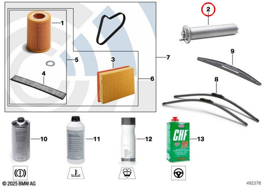 Filtro de combustible OEM 13327794590 para MINI One D R50 (06/2002-07/2006). Original MINI.
