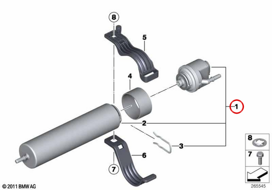 Kraftstofffilter mit Heizung OEM 13328514121 für BMW {f45, f45n, f46, f46n, f48, f48n, f39} und mini {f54, f55, f56, f57, f60, f60n}. Original BMW und Mini.