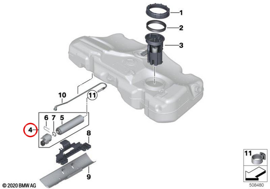 Filtre à carburant chauffant OEM 13328574038 pour MINI R60 Cooper D, Cooper D ALL4, Cooper S, Paceman R61... et plus encore. MINI d'origine.