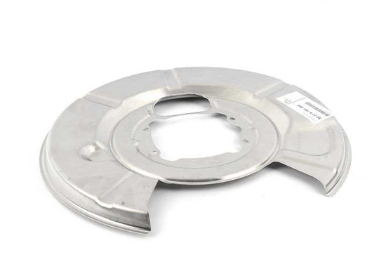 Chapa protectora freno trasero izquierda OEM 34216764899 para BMW E61 520d. Compatible con modelos con motor M47 y N47, tanto manuales como automáticos. Original BMW.