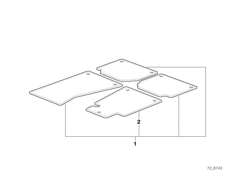 VELOUR PARK OM 51478183159 for BMW E36 (318i, 320i, 323i, 325i). Original BMW.