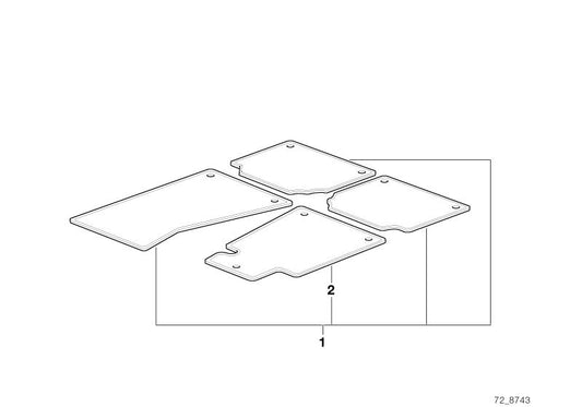 VELOUR PARK OM 51478183159 for BMW E36 (318i, 320i, 323i, 325i). Original BMW.