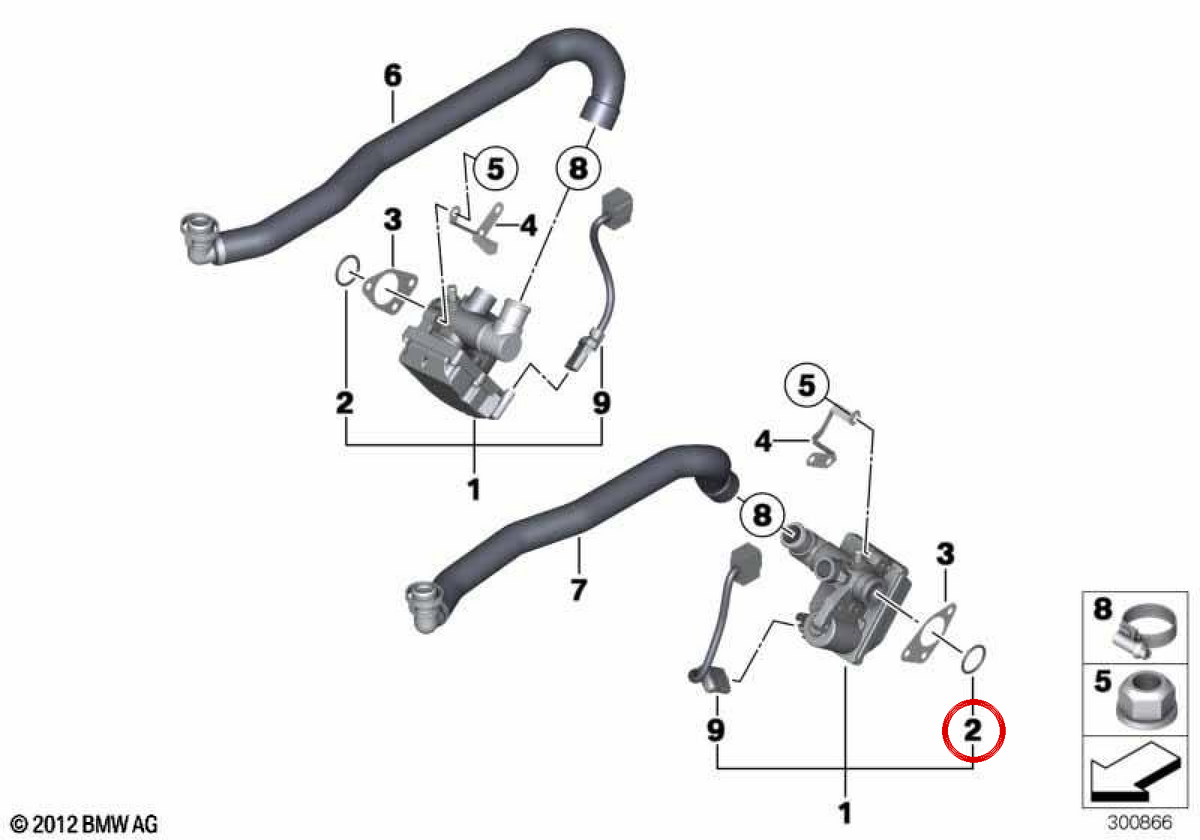 O-Ring (O-Ring) OEM 13417834429 für BMW E60, E61, E63, E64. Original BMW.