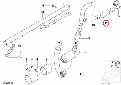OEM connection sleeve 13417837655 for BMW E36, E46, Z3, E85, E86. Original BMW.