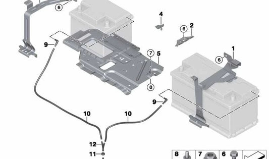 Batterieunterstützung für BMW X5 F15, F85, X6 F16, F86 (OEM 61217636909). Original BMW
