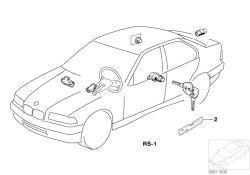 Juego de reparación de cerrojos OEM 51218154879 para BMW Serie 7 E32 (730i, 740i) y más. Original BMW.
