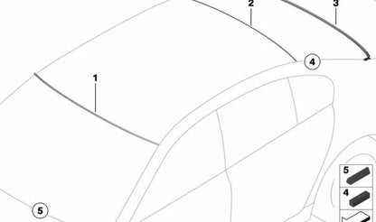 Coperchio inferiore del finestrino posteriore OEM 51317184569 per BMW F01, F02, F04. BMW originale.