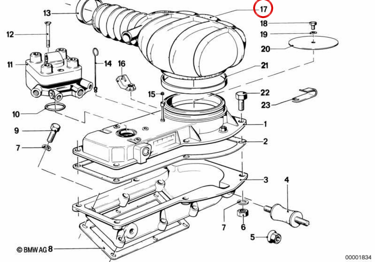 OEM Air Presek 13511263245 per BMW E21, E12. BMW originale.