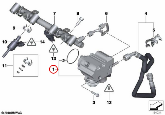 Pompe haute pression OEM 13517592429 pour MINI R56 LCI, Clubman R55 LCI, Cabrio R57 LCI, Coupé R58, Roadster R59, Countryman R60. MINI d'origine.