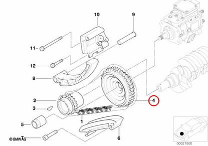 PIÑÓN INJECTION PUMP 13522247566 FOR BMW E46, E39, E38, E53. Original BMW.
