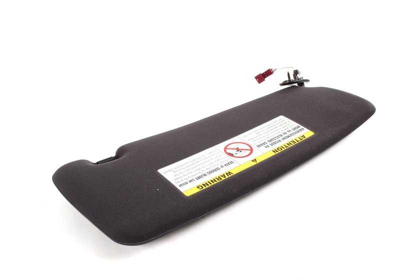 Parasoles con luz lado conductor en tela negra OEM 51167902803 para BMW Serie 3 E46 (todos los modelos). Original BMW.