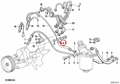 PUBLE DI COMBUSTO OEM 13531287251 per BMW E30, E28. BMW originale.