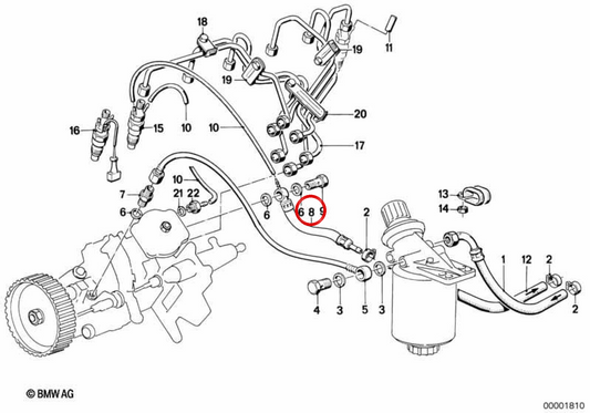 PUBLE DI COMBUSTO OEM 13531287251 per BMW E30, E28. BMW originale.