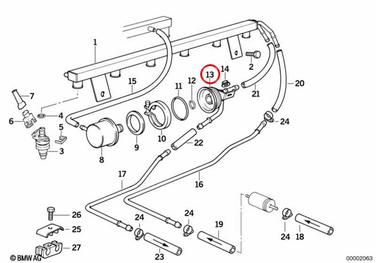 Carcasa de cuerpo de aceleración OEM 13531401558 para BMW E36, E34, Z3. Original BMW.