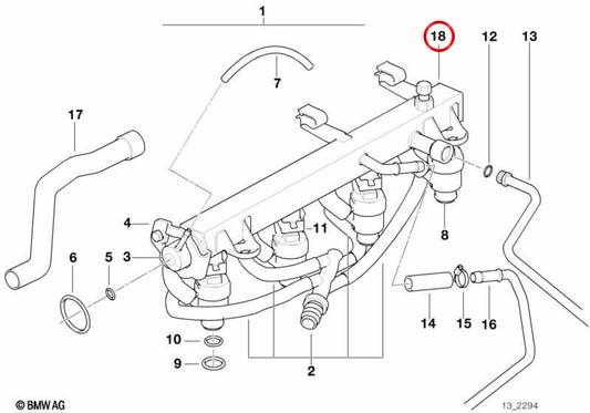 ** OEM -Kraftstoffeinspritzung 13531433520 für BMW E36, Z3. Original BMW. **