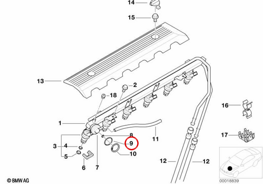O-Ring (O-Ring) OEM 13531438145 für BMW E36, E46, E39, E38, Z3. Original BMW.