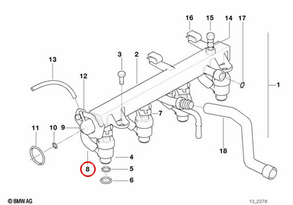 Codo de admisión OEM 13531438216 para BMW E36, E46, E34. Original BMW.