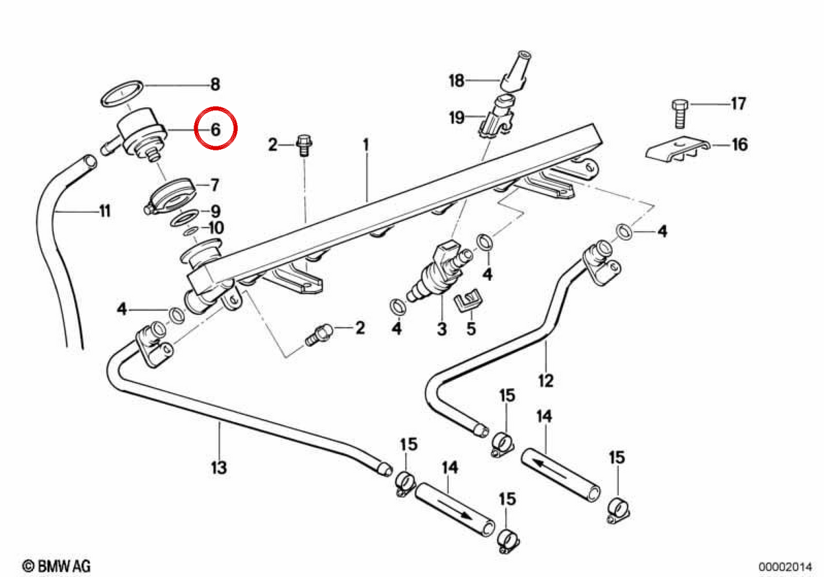 RÉGULATEUR DE PRESSION DE CARBURANT OEM 13531715685 pour BMW E36, E34, E32, E31. BMW d'origine.