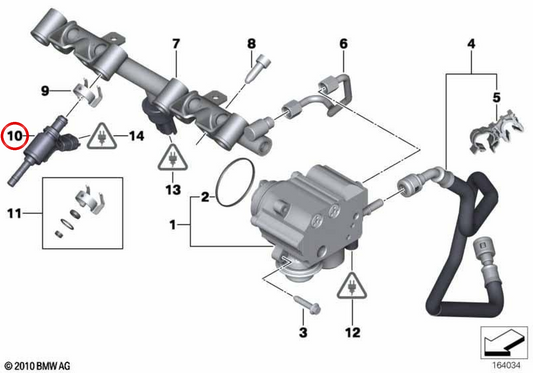 Bocal de injeção OEM 13537528351 para MINI R55, R56, R57 Cooper S e JCW. MINI originais.
