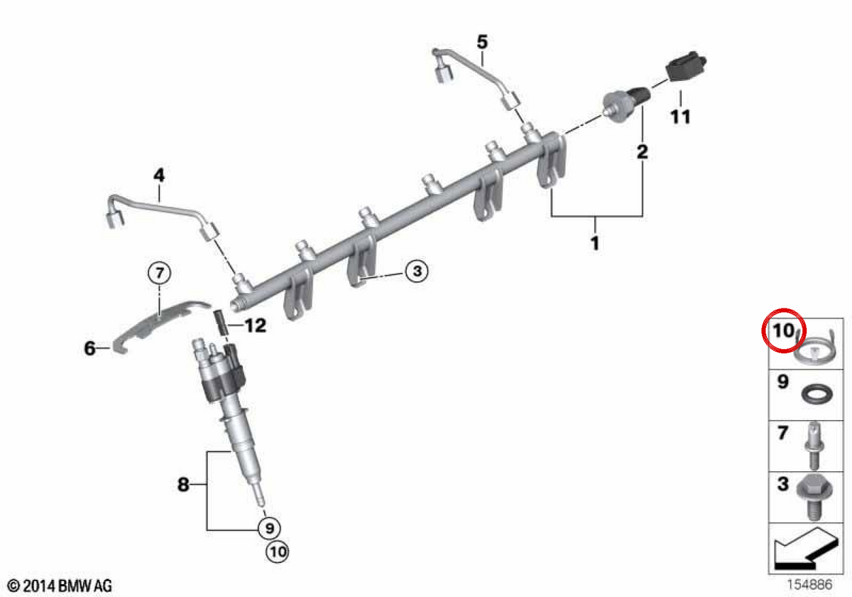 Elemento Discopling OEM 13537564751 per BMW E81, E82, E87, E88, E90, E91, E92, E93, E60, E61, F07, F10, F11, E63, E64, F12, F13, F01, F02, F04, E70, E71, E71, E72, E72, e72 E72, E72, E72. BMW originale.