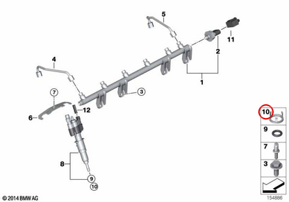 Elemento Discopling OEM 13537564751 per BMW E81, E82, E87, E88, E90, E91, E92, E93, E60, E61, F07, F10, F11, E63, E64, F12, F13, F01, F02, F04, E70, E71, E71, E72, E72, e72 E72, E72, E72. BMW originale.