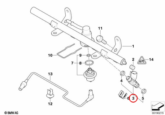 OEM Fuel Injector 13537572995 for MINI Cooper S R52, R53 and John Cooper Works with W11 Engine. Original MINI