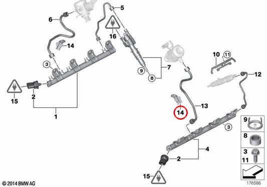 Elemento de amortecimento OEM 13537589502 para BMW F07, F10, F11, F12, F13, F01, F02, F04, E70, E71, E72. BMW genuíno.