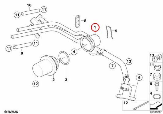 Distribuidor de combustível OEM 13537664857 Para motocicletas BMW R1150 GS, R1150 GS Adventure, R1150 R, R1150 RT, R1150 RS ... e muito mais. BMW Motorrad original.