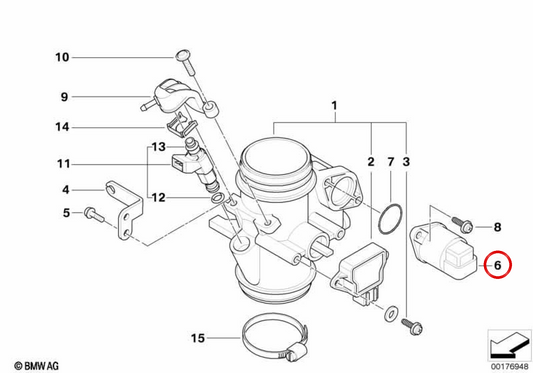 Idle regulator OEM 13537679998 for BMW motorcycles F 650 GS, G 650 GS, G 650 X... and more. Original BMW Motorrad.